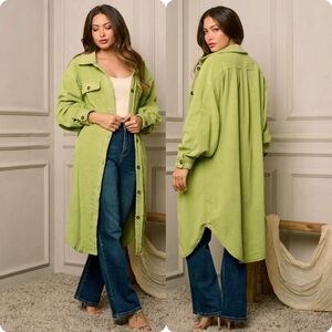Women's Green Longline Jacket